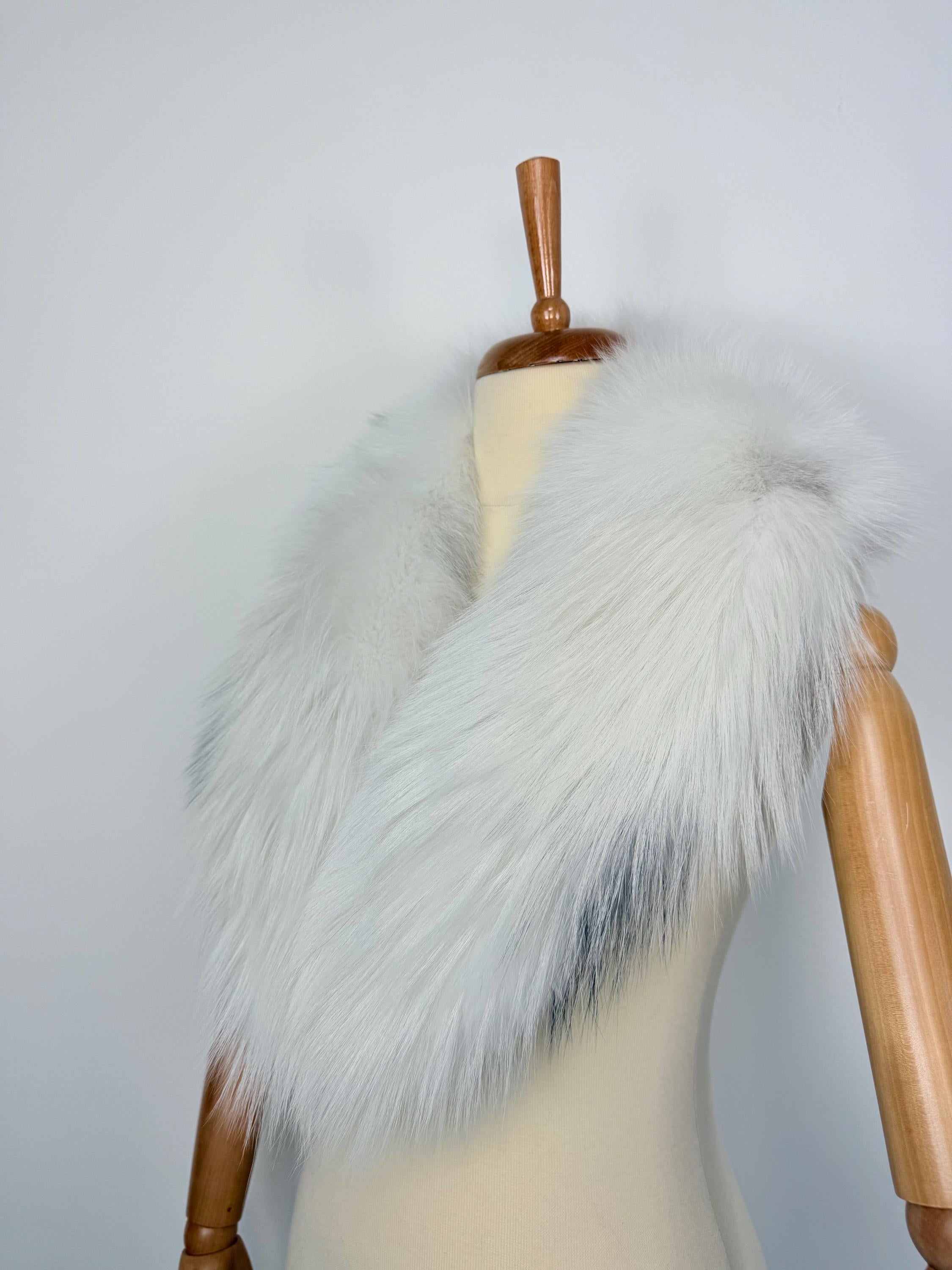 Real Platinum Fox Fur Collar: Luxury Fur Stole