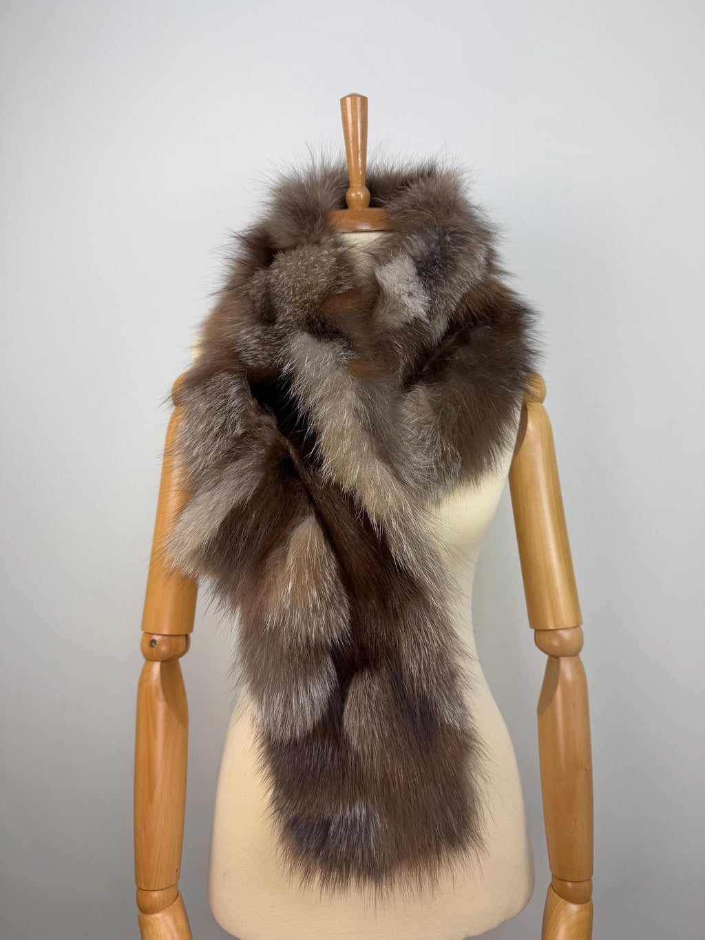 Real fur shawl scarf warp , genuine crystal fox fur stole