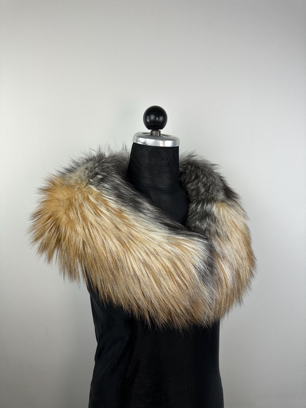 Cross Fox Fur Collar – Real Fur Collar, Handmade in Greece, Luxury Neck Accessory