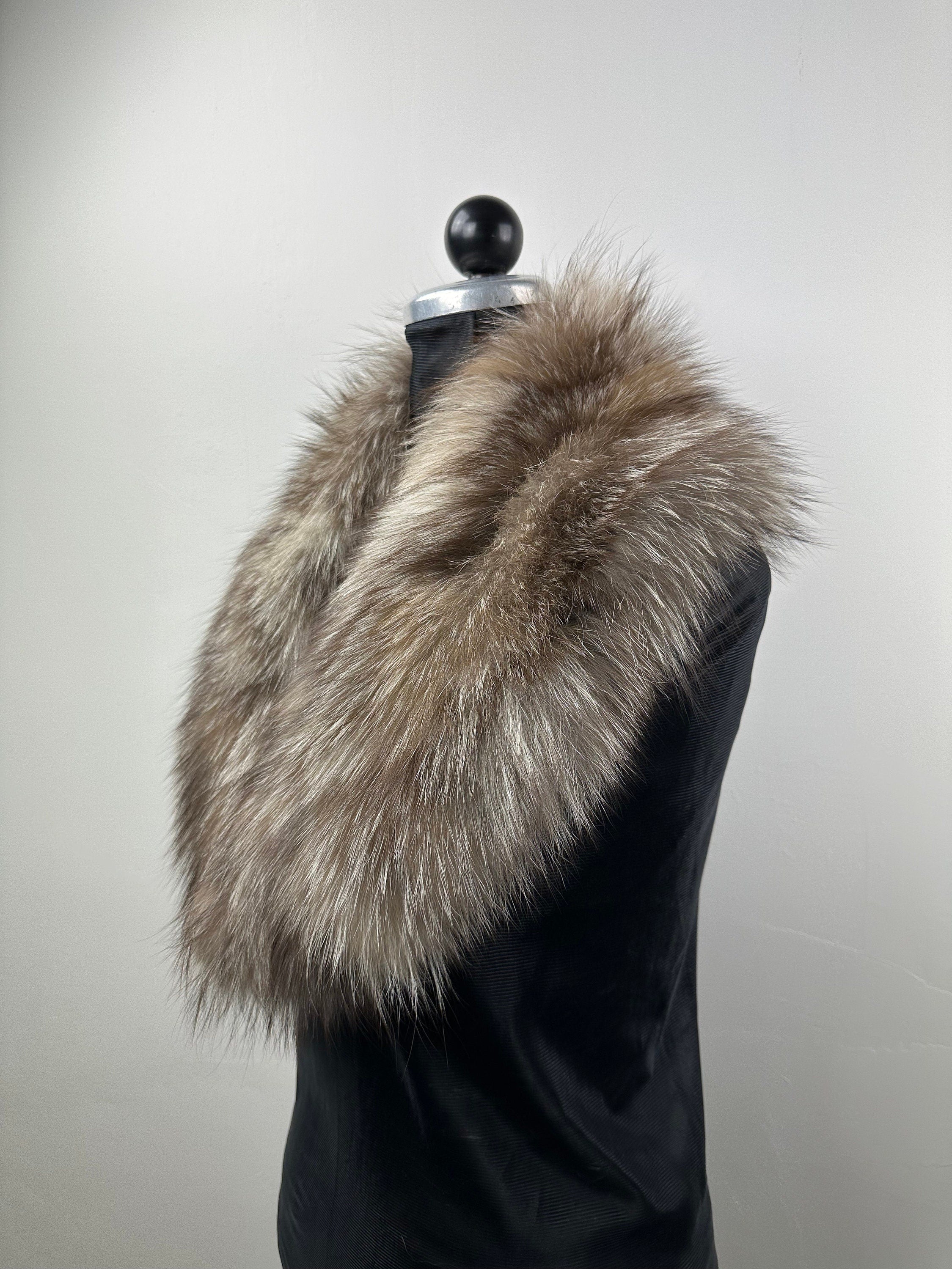 Crystal Fox Fur Collar – Real Fur Collar, Handmade in Greece, Luxury Neck Accessory