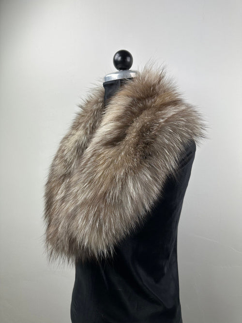 Crystal Fox Fur Collar – Real Fur Collar, Handmade in Greece, Luxury Neck Accessory