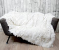 Luxury White Shadow Fox Fur Blanket: Winter Home Decor, Fur Throw
