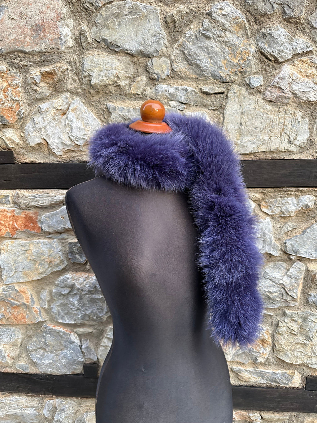 Purple Fox Fur Scarf: Genuine Warm Fur,  Neck Wrap