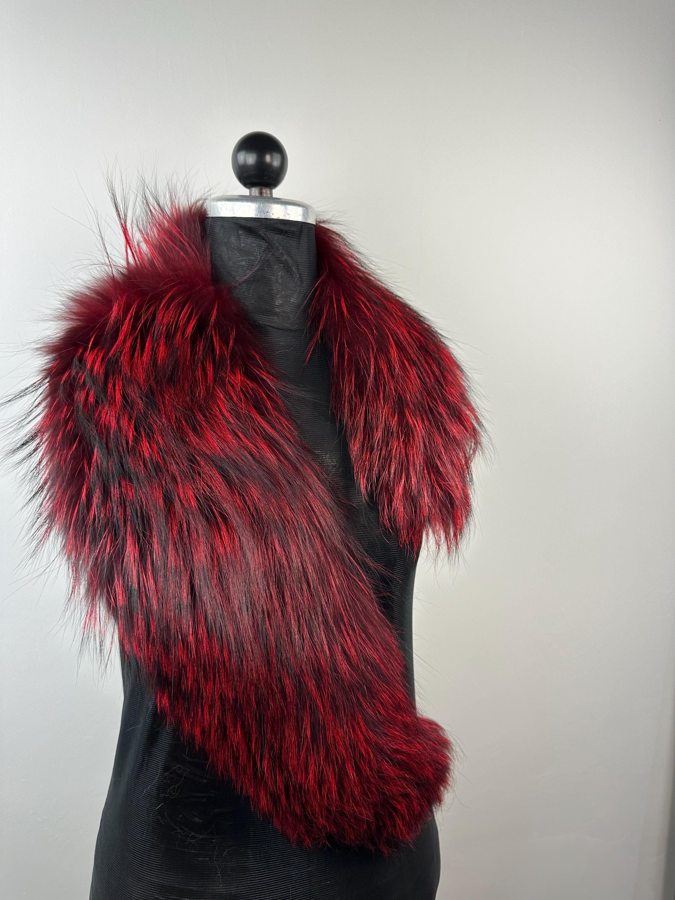 Luxury Red Fox Fur Collar – Real Fur, Handmade in Greece, Elegant Neck Accessory