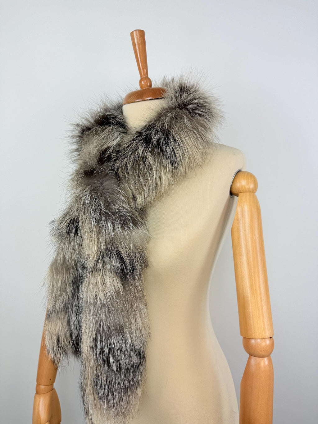 Cross Fox Fur Scarf – Real Fur Scarf, Handmade in Greece, Luxury Winter Scarf