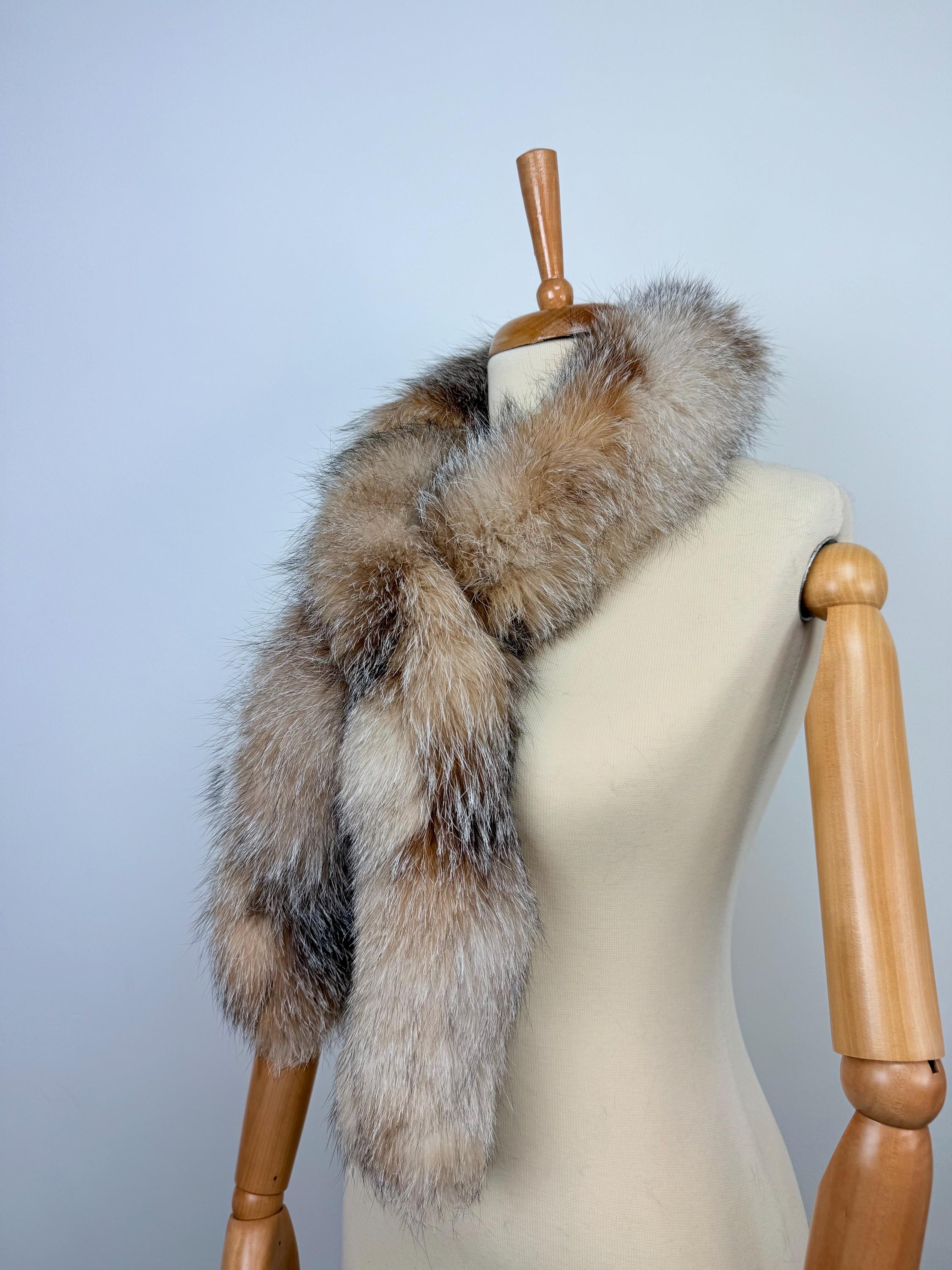 Luxury Crystal Fox Fur Scarf: Winter Accessory, Real Fur