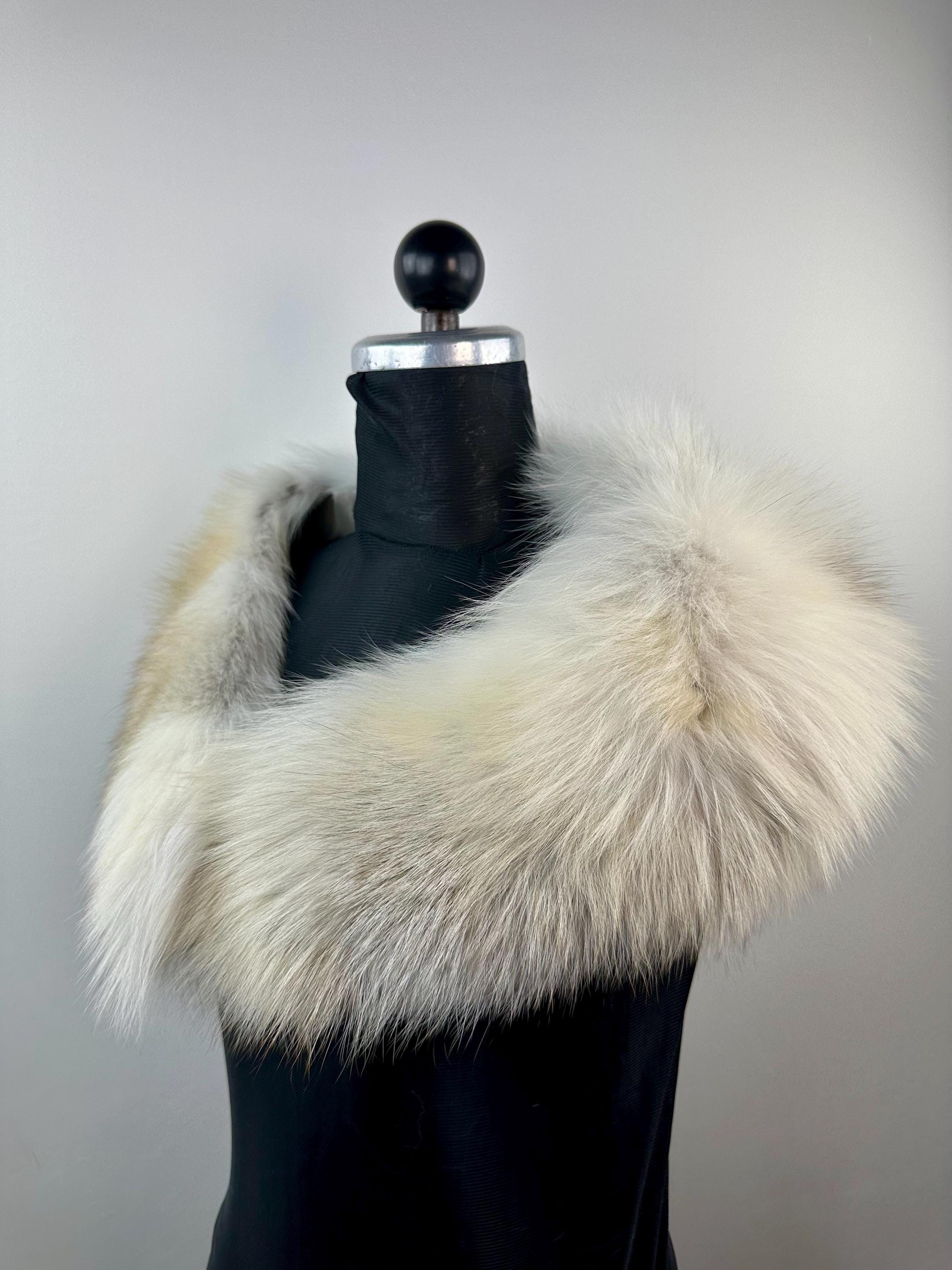 Genuine Golden Island Fox Fur Collar - Handmade in Greece
