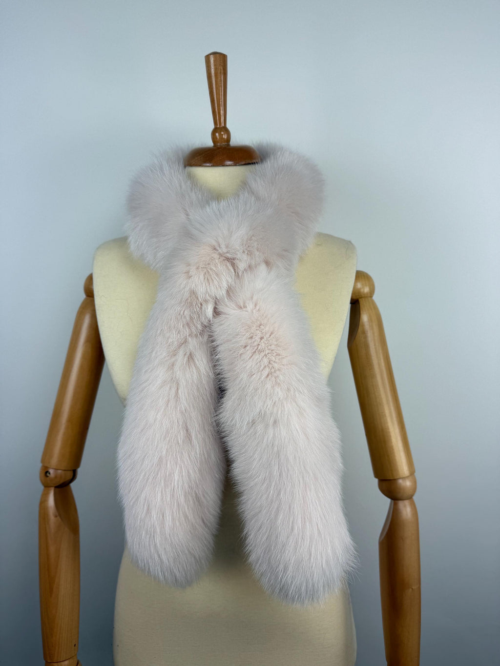 Genuine Baby Pink Fox Fur Scarf - Fluffy Real Fur