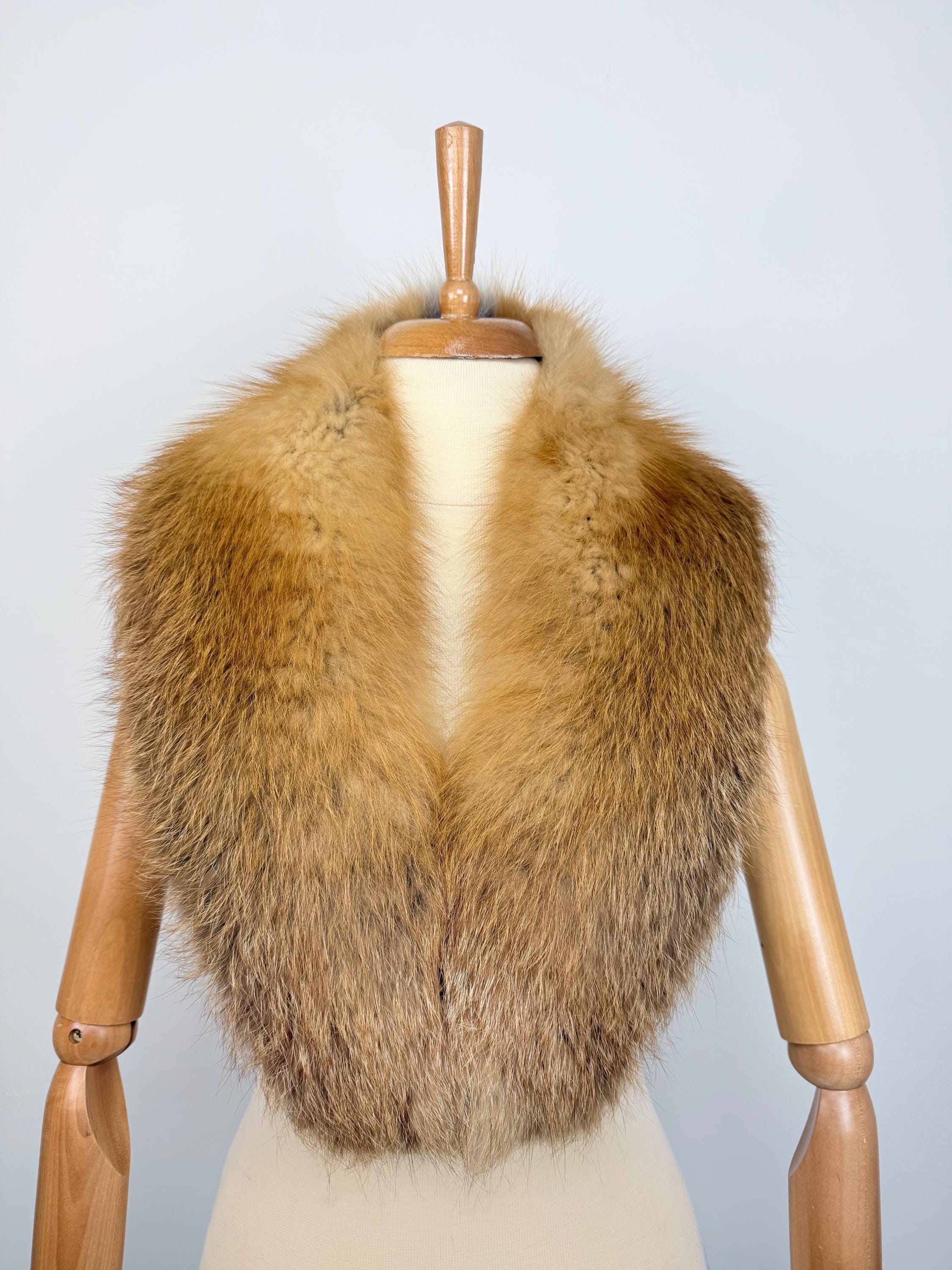 Red Fox Fur Collar – Real Fur Collar, Handmade in Greece, Luxury Neck Accessory