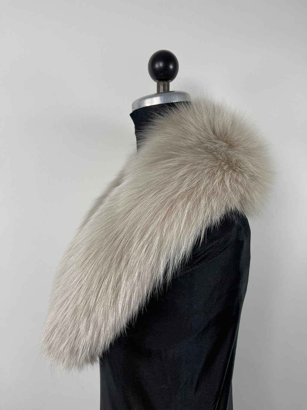 Fox Fur Collar – Real Fur Gray Collar, Handmade in Greece, Luxury Neck Accessory