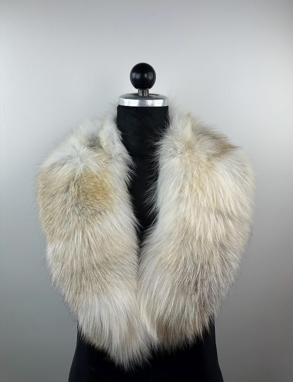 Genuine Golden Island Fox Fur Collar - Handmade in Greece