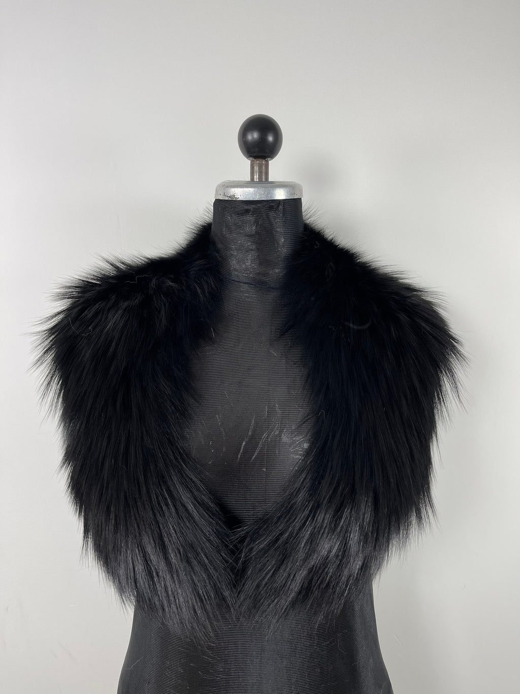 Luxury Black Fox Fur Collar: Genuine Fur Stole,  Neck Wrap