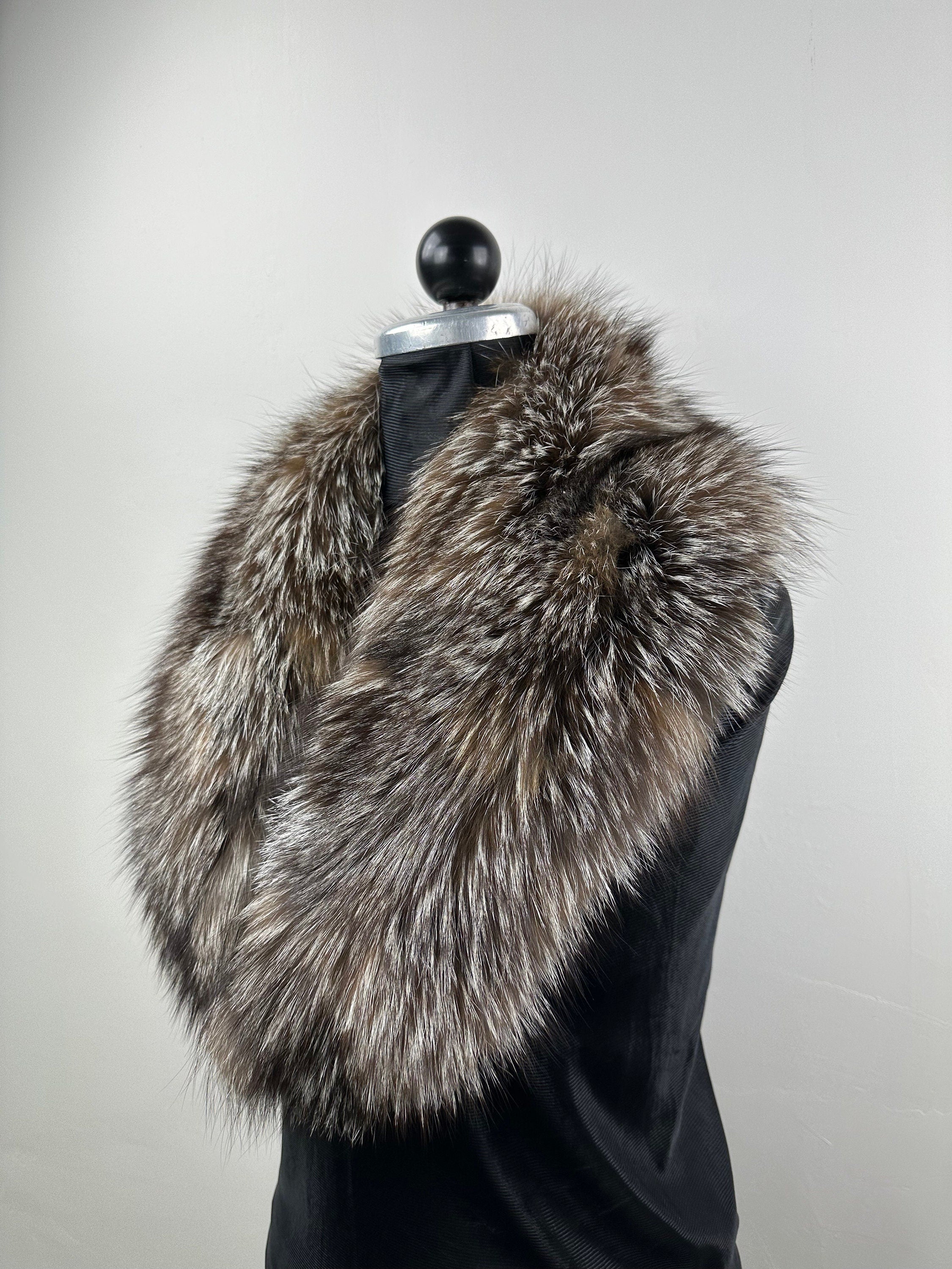 Crystal Fox Fur Collar – Real Fur Collar, Handmade in Greece, Luxury Neck Accessory