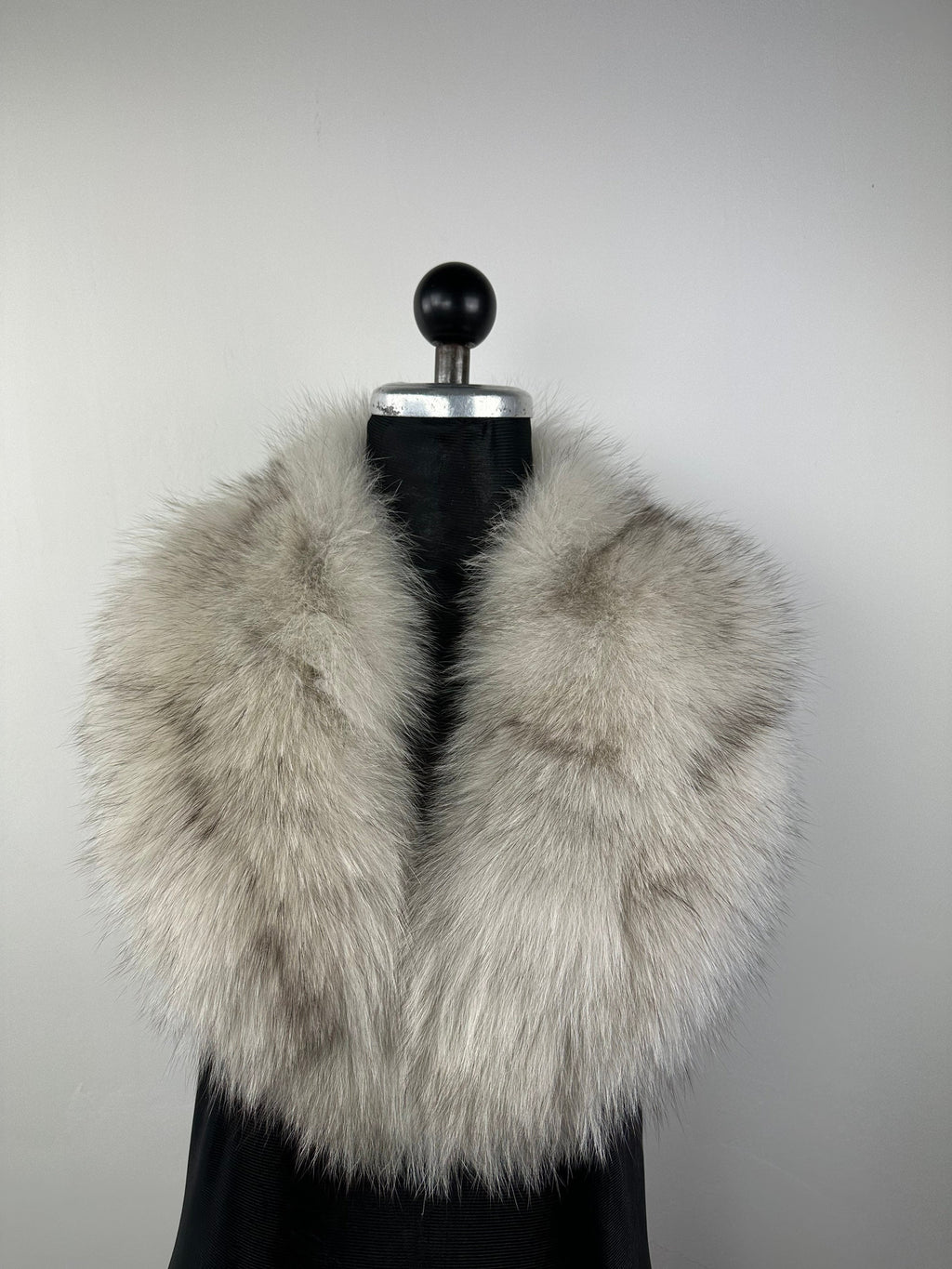 Genuine Gray Fox Fur Collar: Handmade Fluffy Fur Stole