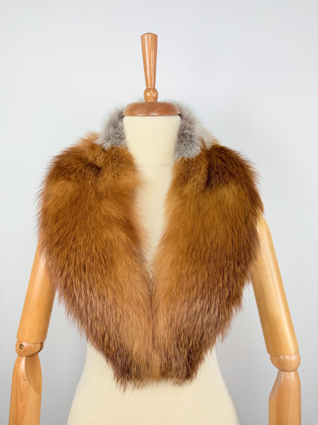 Luxury Red Fox Fur Collar – Real Fur, Handmade in Greece, Elegant Neck Accessory