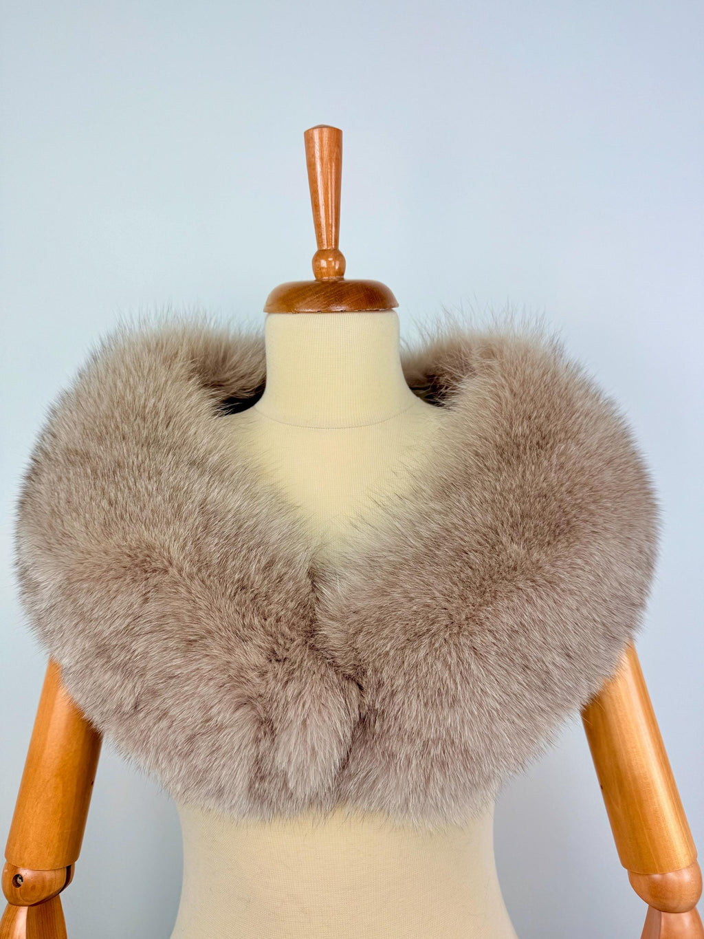 Genuine Beige Fox Fur Collar: Luxury Fur Stole