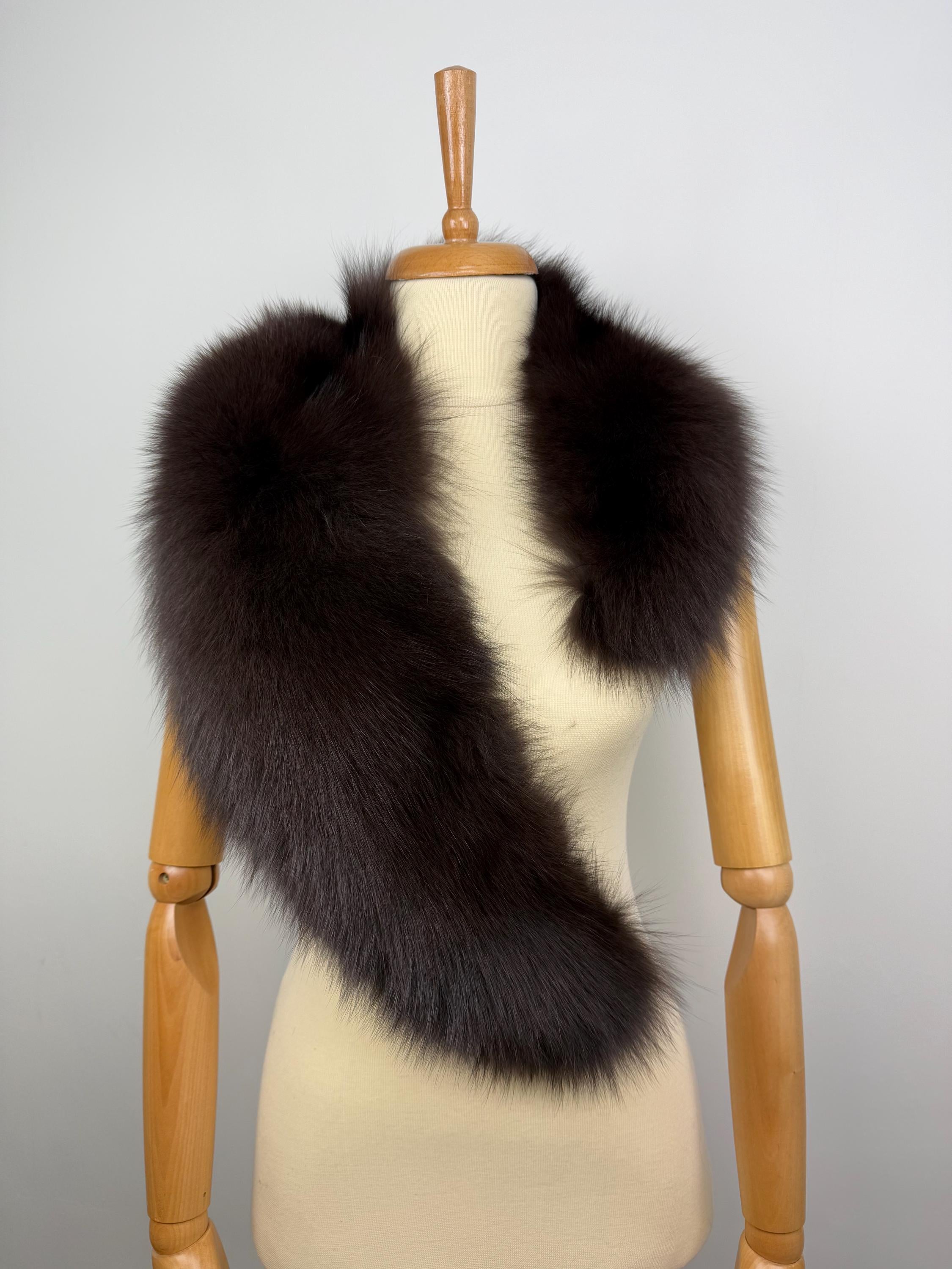 Brown Fox Fur Collar – Real Fur Collar, Handmade in Greece, Luxury Neck Accessory