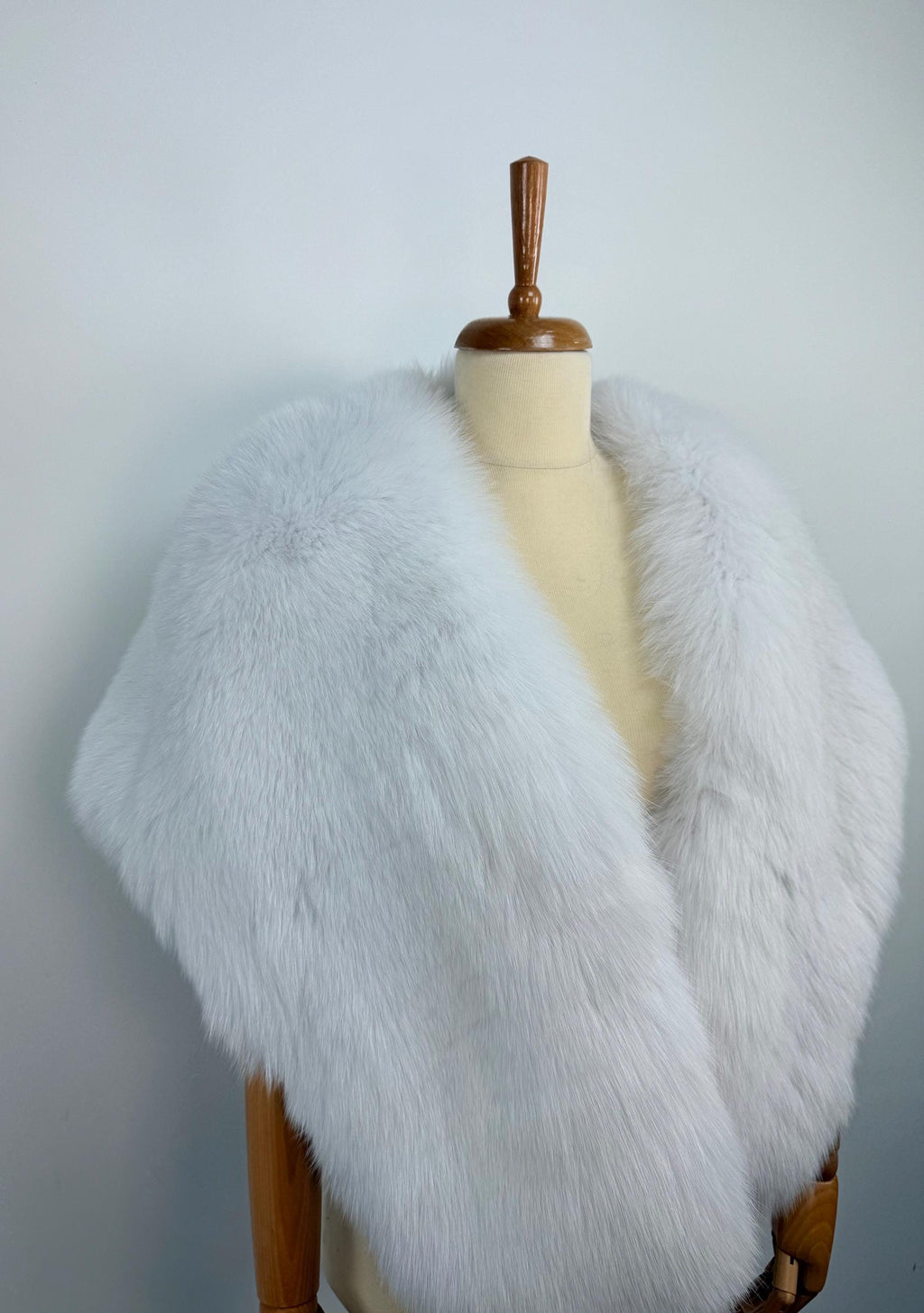Luxury White Fox Fur Bridal Wrap – Real Fur Evening Shawl, Handmade in Greece