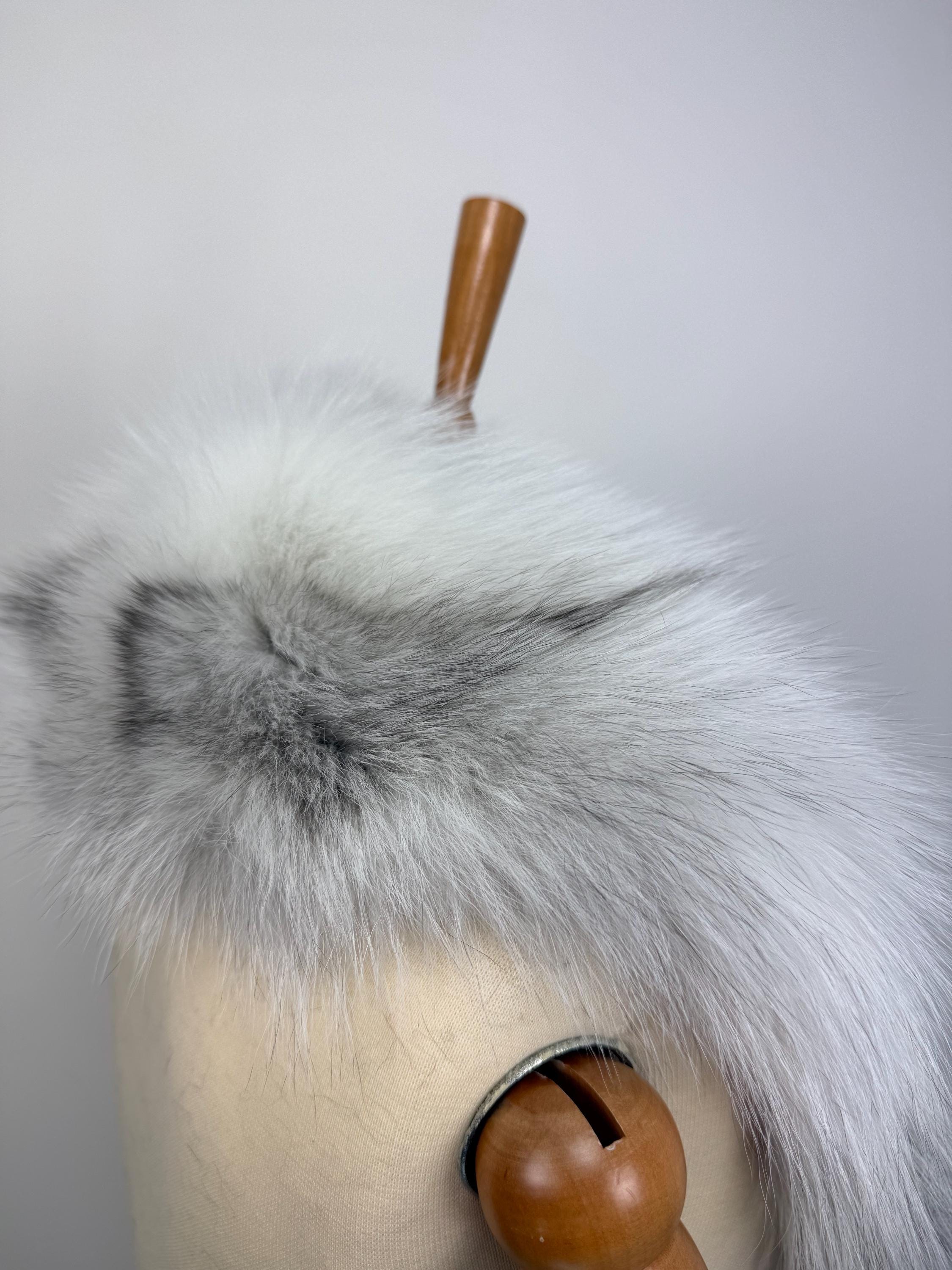 Platinum Fox Fur Collar – Real Fur Collar, Handmade in Greece, Luxury Neck Accessory