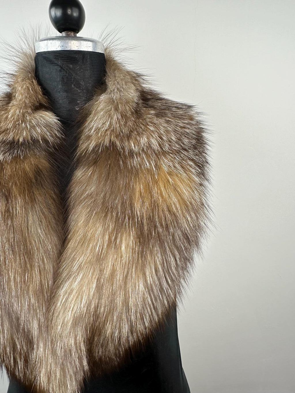 Genuine Crystal Fox Fur Collar: Handmade Fur Stole