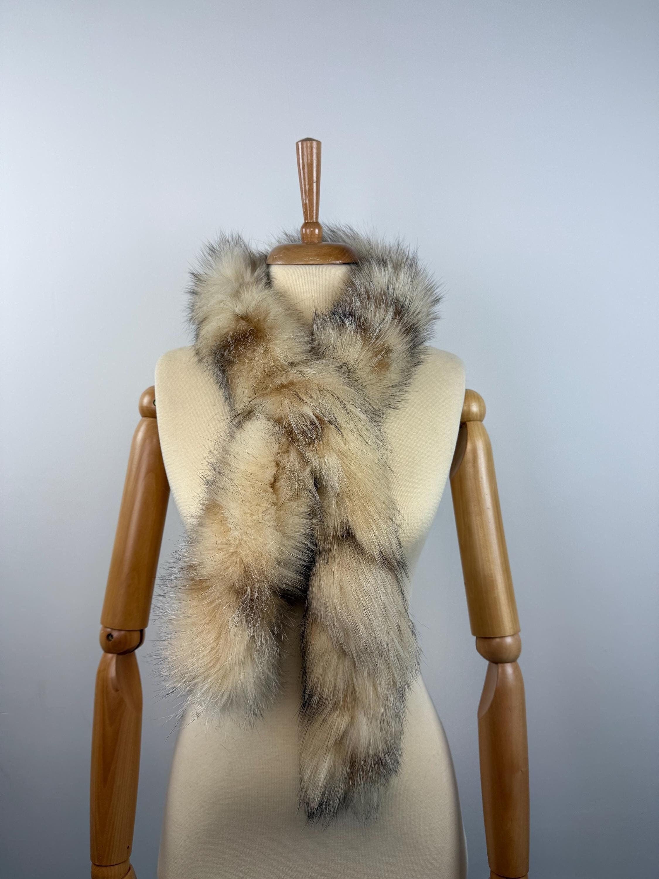Fox Fur Scarf – Real Fur Scarf, Handmade in Greece, Luxury Winter Scarf