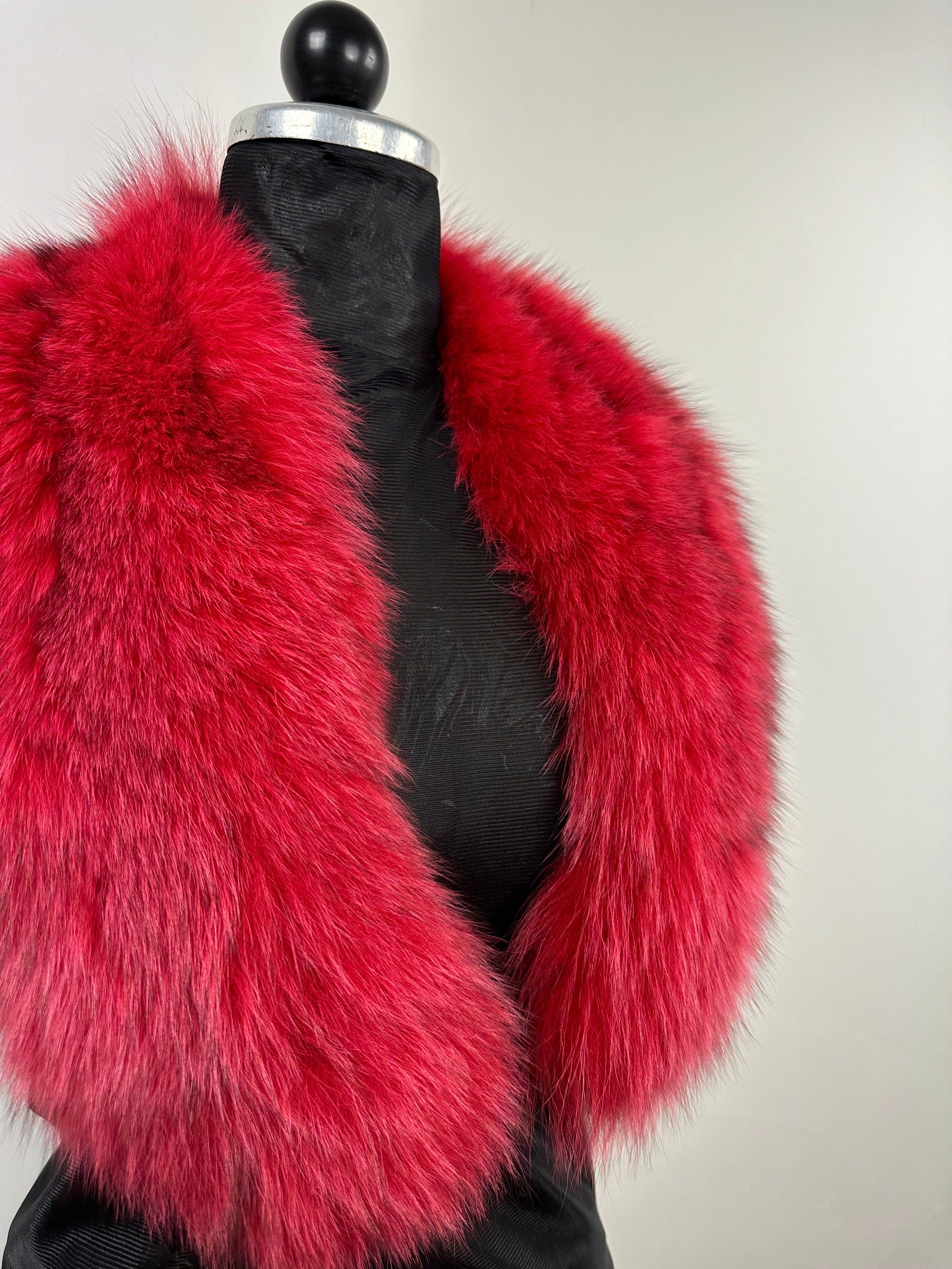 Red Fox Fur Collar: Handmade Genuine Fur Stole