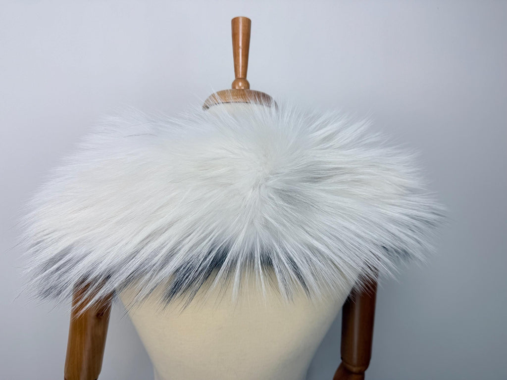 Platinum Fox Fur Collar – Real Fur Collar, Handmade in Greece, Luxury Neck Accessory