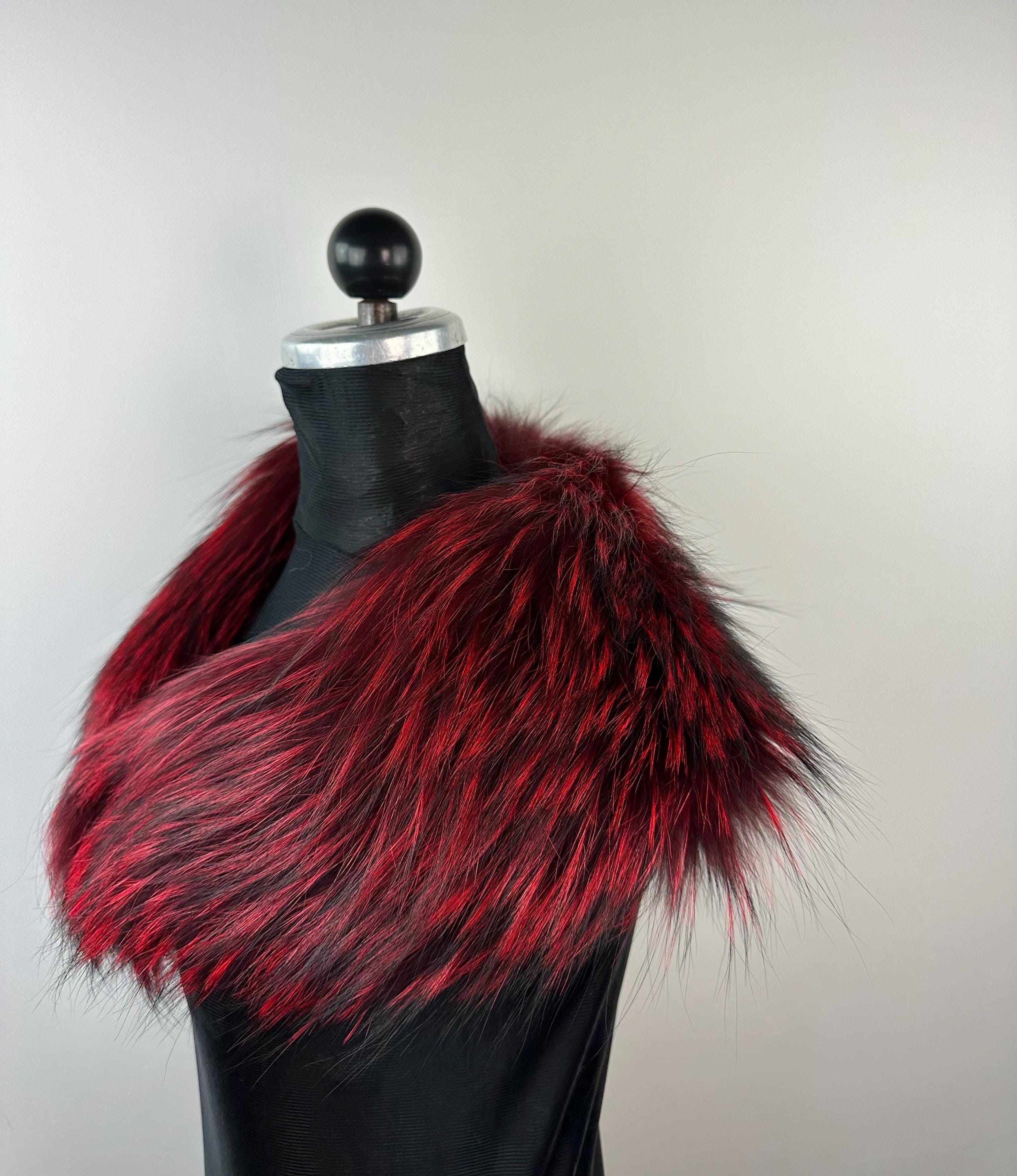 Luxury Red Fox Fur Collar – Real Fur, Handmade in Greece, Elegant Neck Accessory