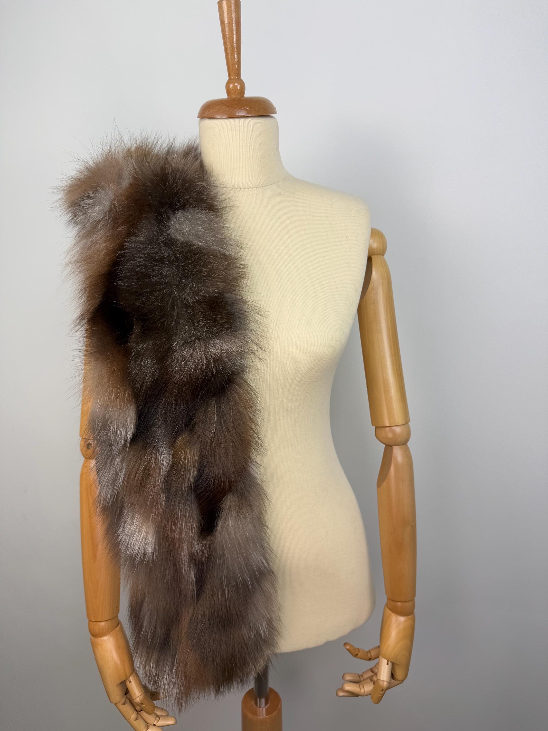 Real fur shawl scarf warp , genuine crystal fox fur stole