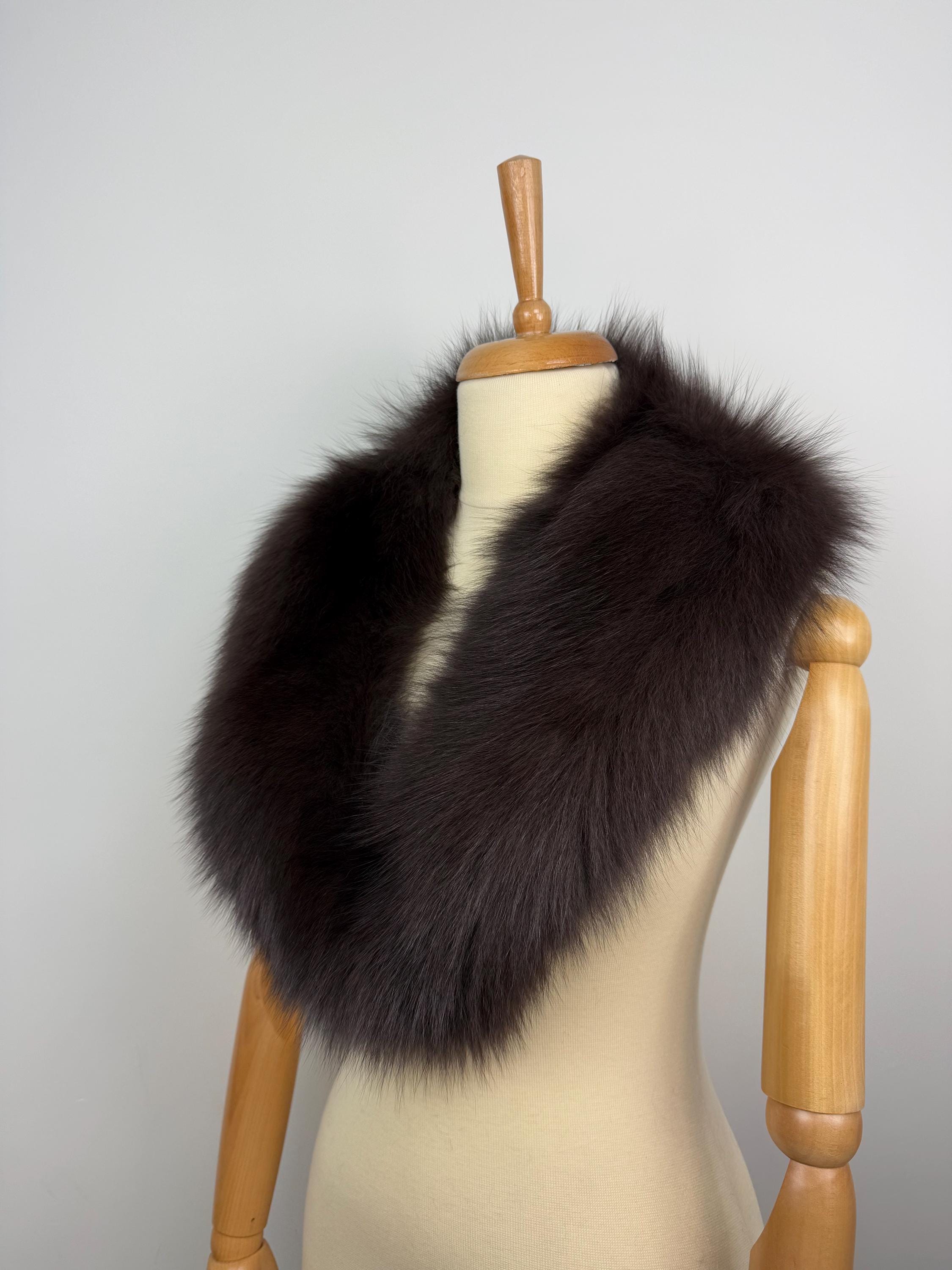 Brown Fox Fur Collar – Real Fur Collar, Handmade in Greece, Luxury Neck Accessory