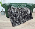 Luxury Silver Fox Fur Blanket: Handmade Real Fur Throw