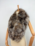 Genuine Crystal Fox Fur Stole: Extra Long Fur Collar