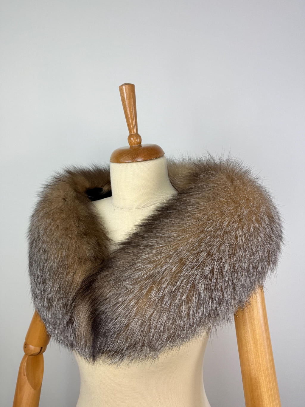Crystal Fox Fur Collar – Real Fur Collar, Handmade in Greece, Luxury Coat Accessory