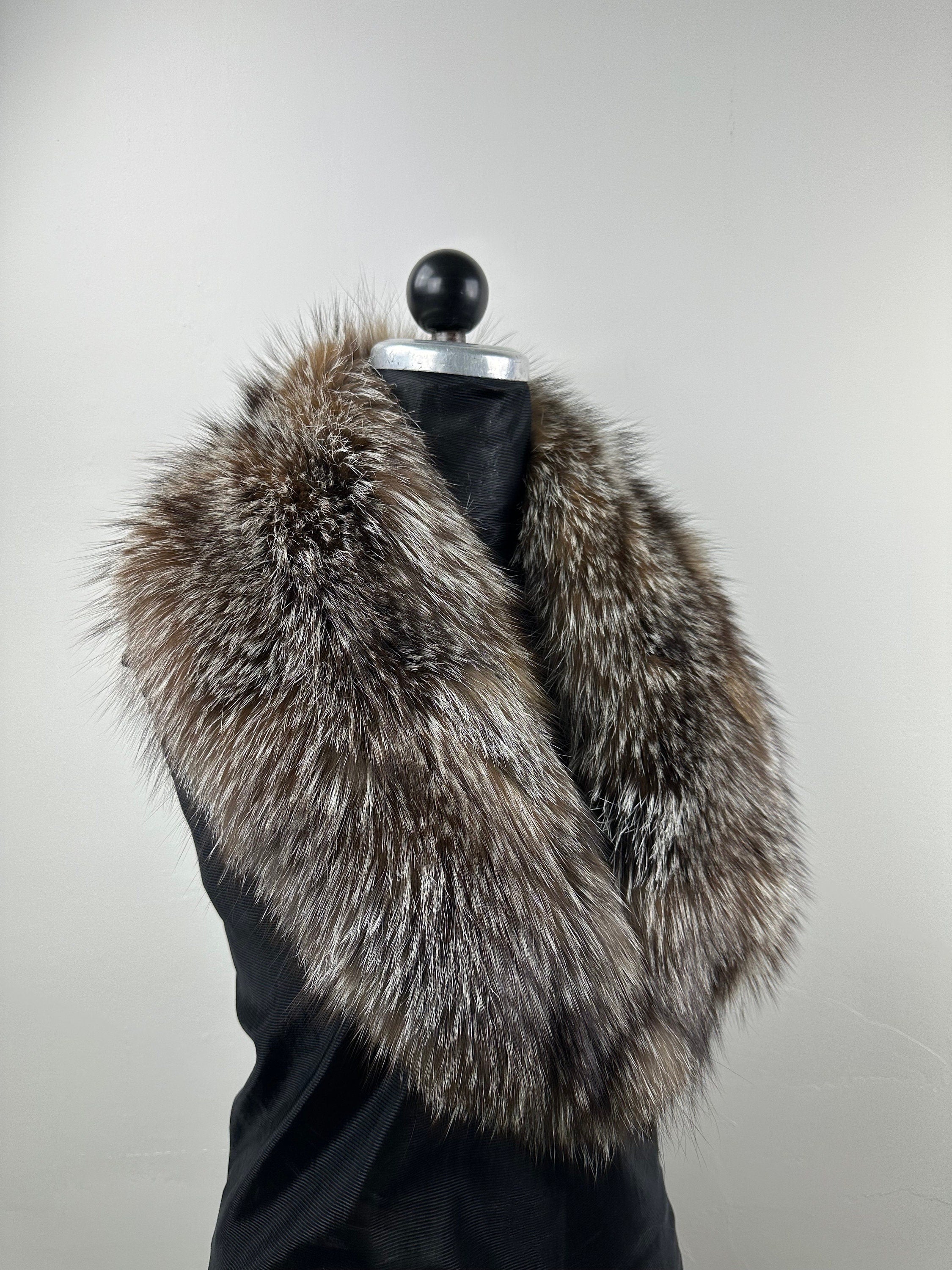 Crystal Fox Fur Collar – Real Fur Collar, Handmade in Greece, Luxury Neck Accessory