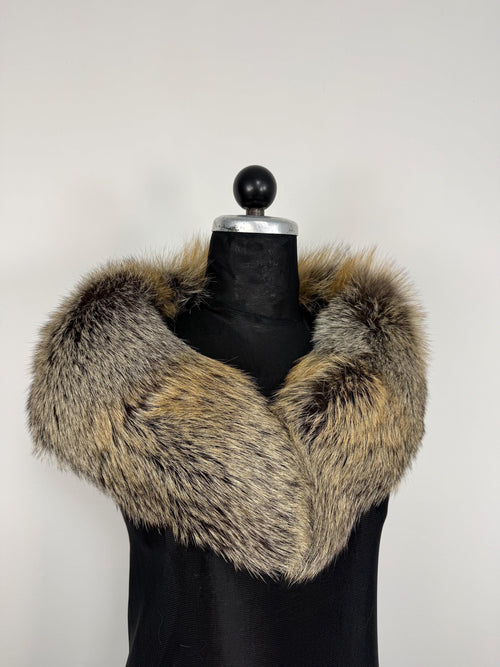 Cross Fox Fur Collar – Real Fur Collar, Handmade in Greece, Luxury Neck Accessory