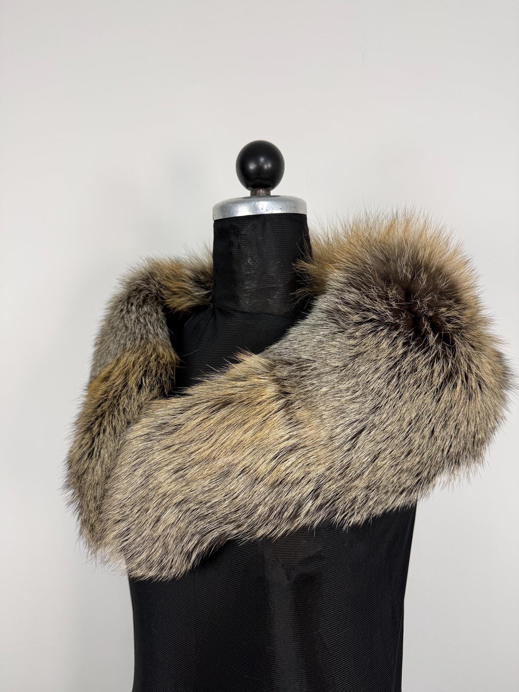 Cross Fox Fur Collar – Real Fur Collar, Handmade in Greece, Luxury Neck Accessory