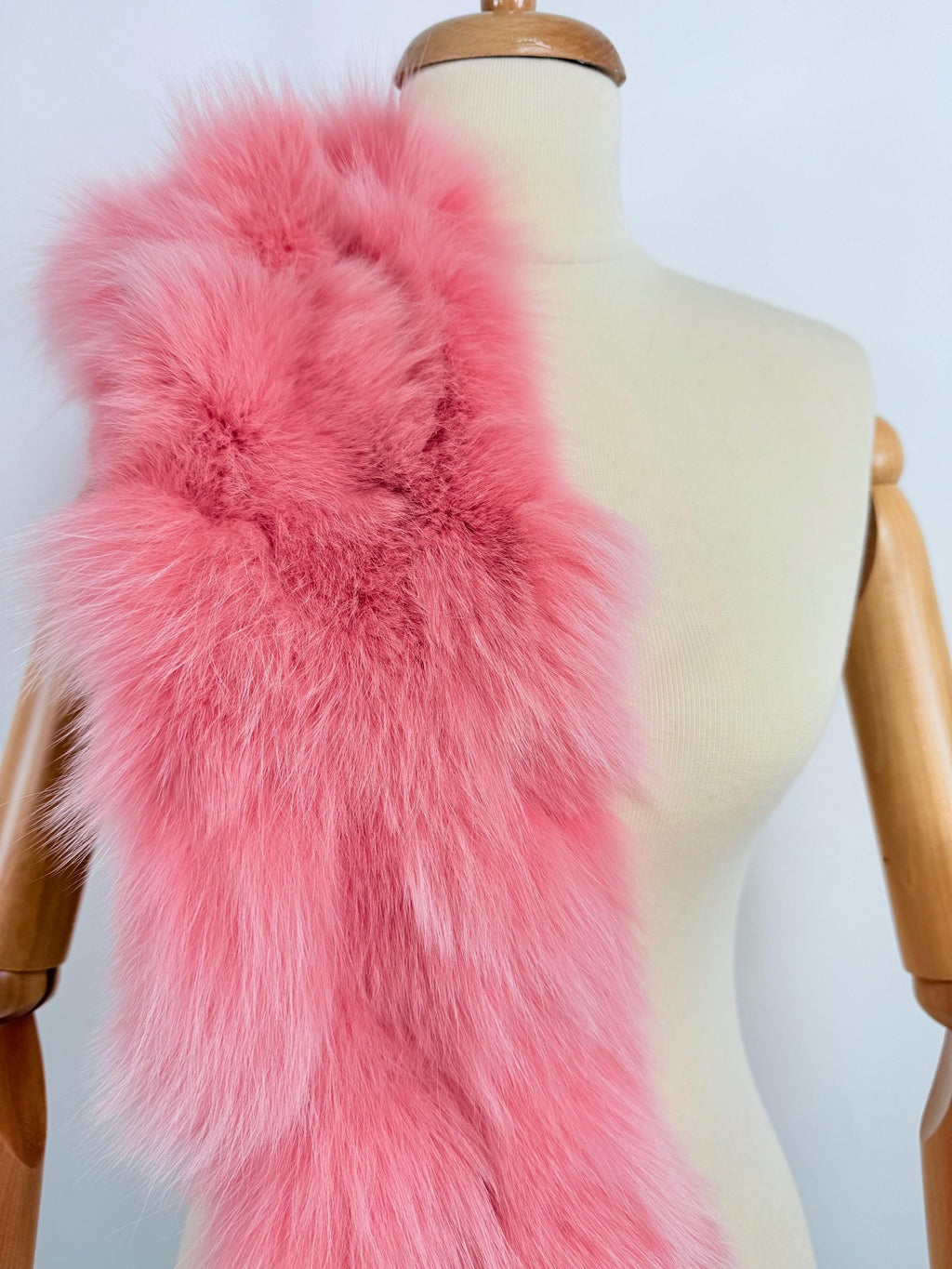 Pinker Pelzschal, Stola aus echtem Fuchspelz