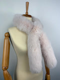 Genuine Baby Pink Fox Fur Scarf - Fluffy Real Fur