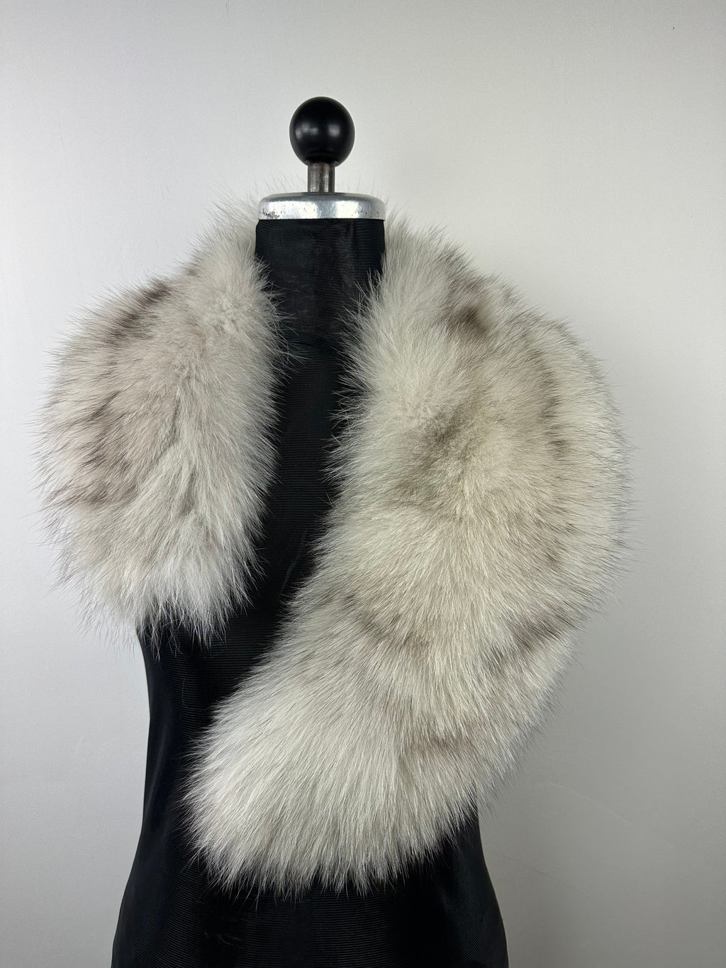 Genuine Gray Fox Fur Collar: Handmade Fluffy Fur Stole