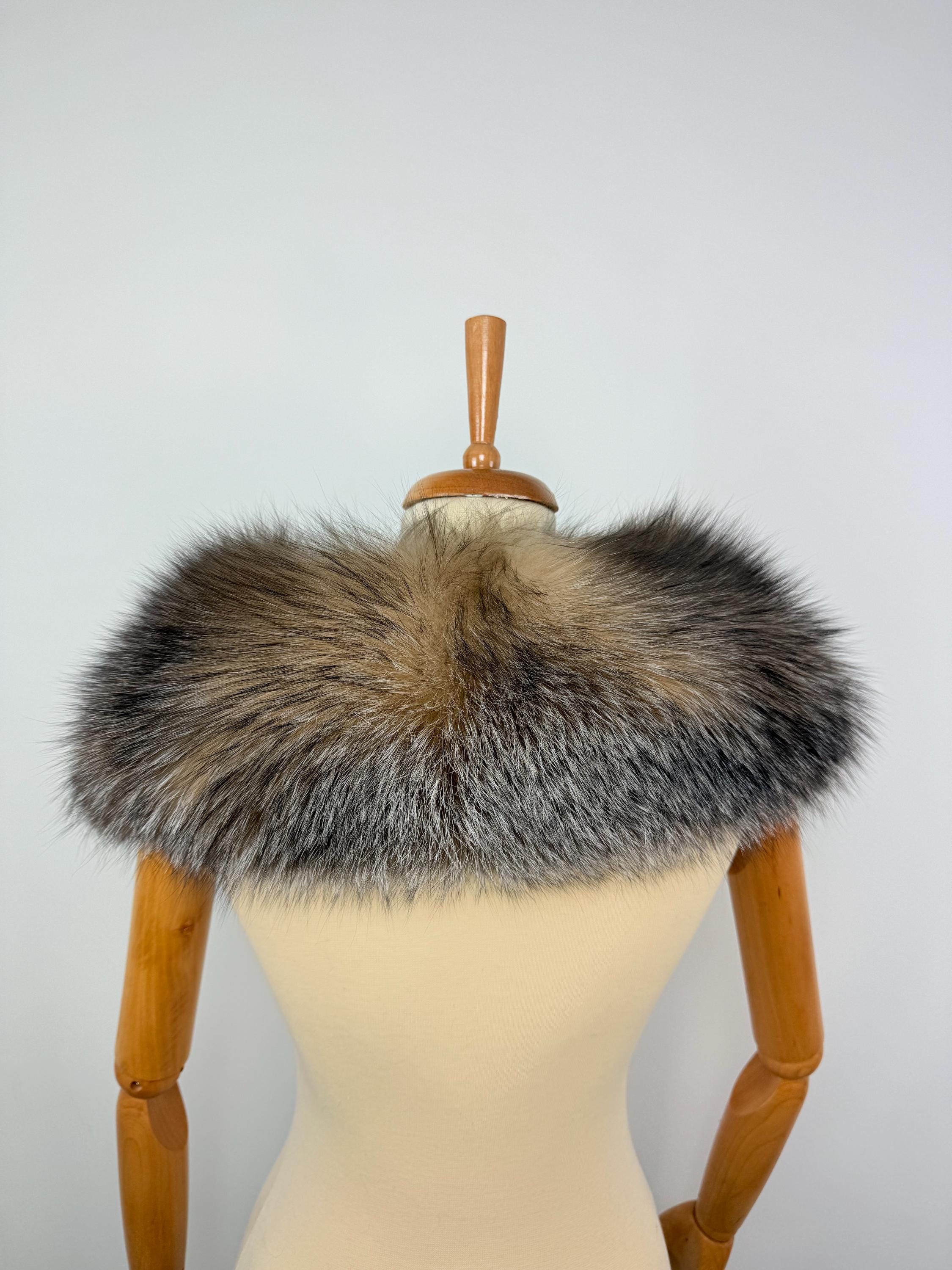 Crystal Fox Fur Collar – Real Fur Collar, Handmade in Greece, Luxury Neck Accessory