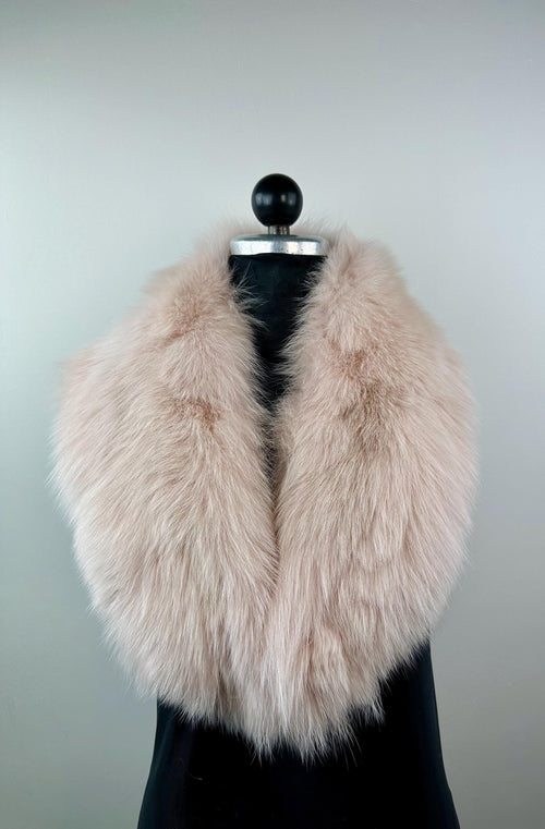 Baby Pink Fox Fur Collar – Real Fur Collar, Handmade in Greece, Luxury Neck Accessory