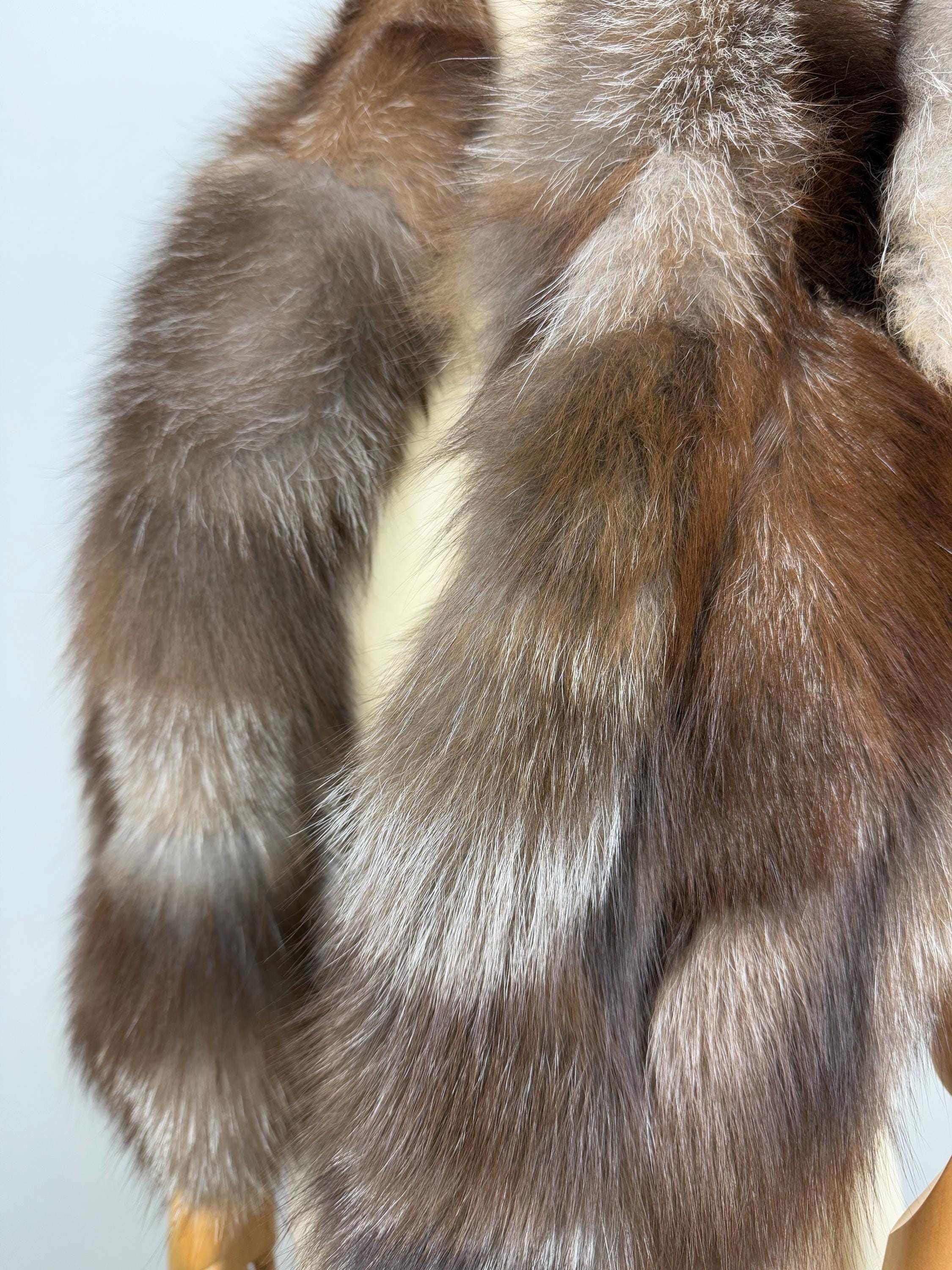 Real fur shawl scarf warp , genuine crystal fox fur stole