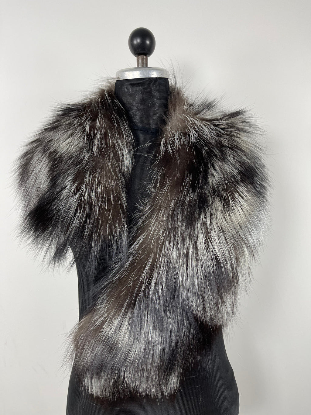 Silver Fox Fur Collar – Real Fur Collar, Handmade in Greece, Luxury Neck Accessory