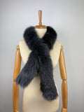 Dark Gray Fox Fur Scarf: Warm Genuine Fur Accessory