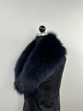 Midnight Blue Fox Fur Collar – Real Fur Collar, Handmade in Greece, Luxury Neck Accessory