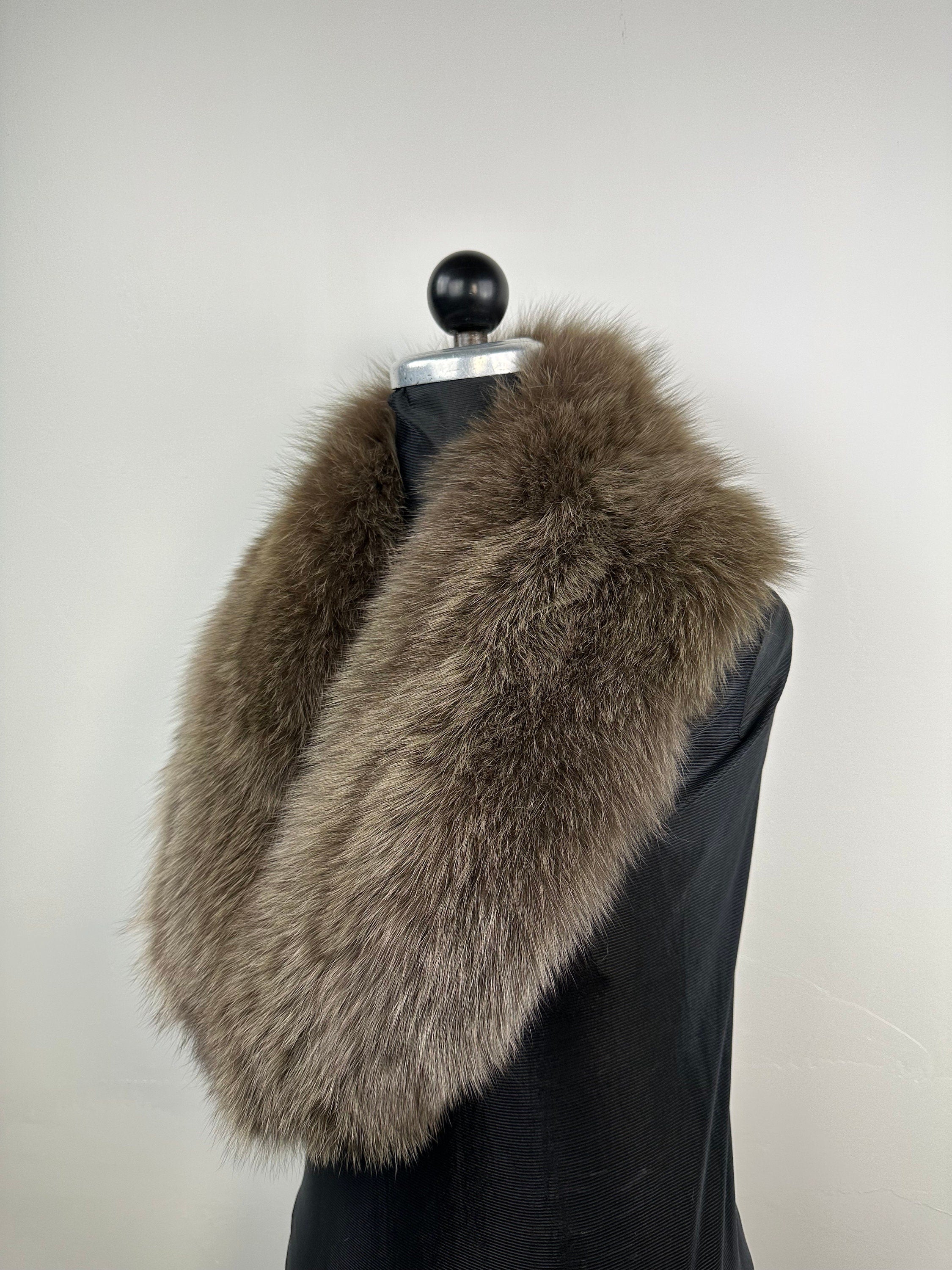 Light Brown Fox Fur Collar – Real Fur Collar, Handmade in Greece, Luxury Neck Accessory
