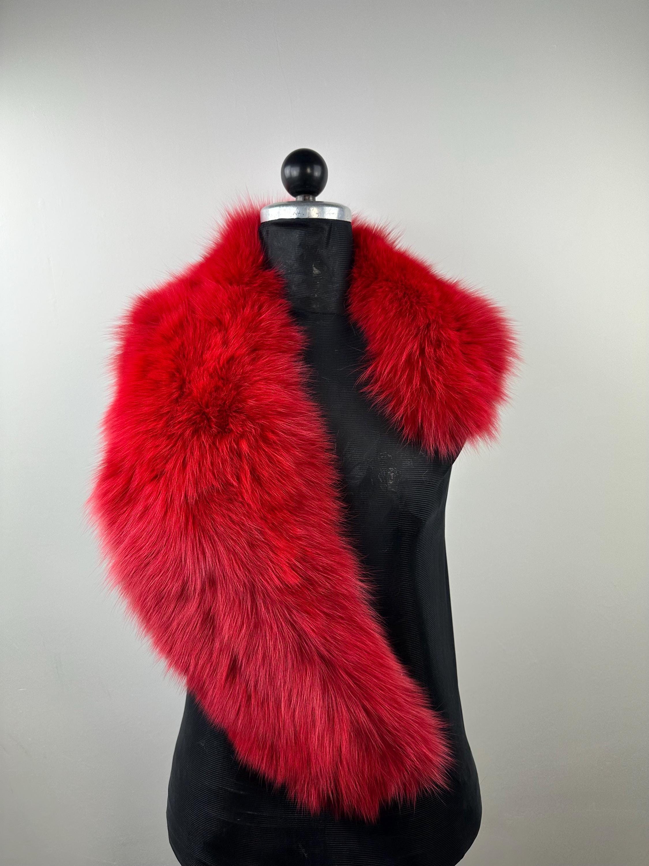 Luxury Red Fox Fur Collar – Real Fur, Handmade in Greece, Elegant Neck Accessory