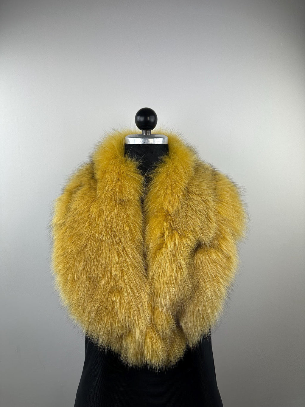 Golden Yellow Fox Fur Collar – Real Fur Collar, Handmade in Greece, Luxury Neck Accessory