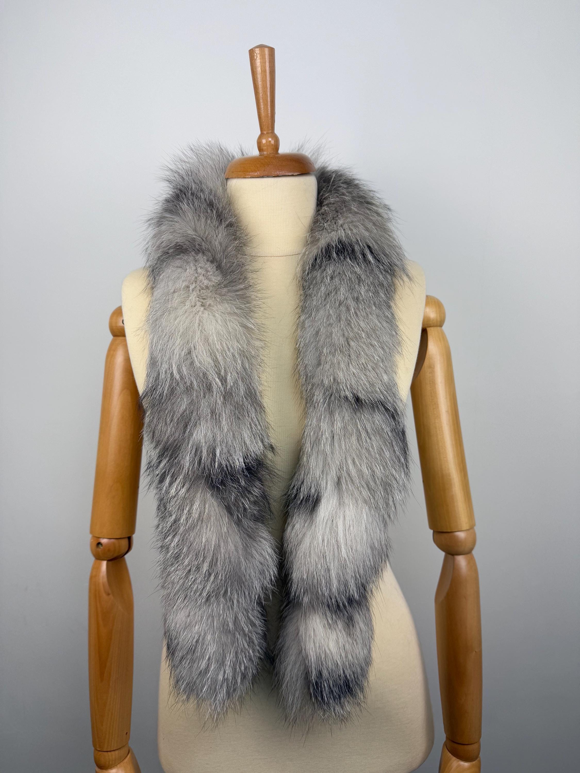 Real Frost Fox Fur Scarf - Warm Fluffy Fur