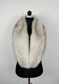 Blue Fox Fur Stole – Real Fur Wrap, Extra Long Luxury Fur, Handmade in Greece